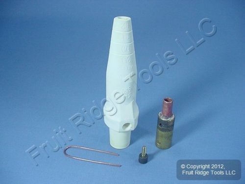 New leviton white 16 series female detachable cam plug 220a 600v crimped 16d34-w for sale