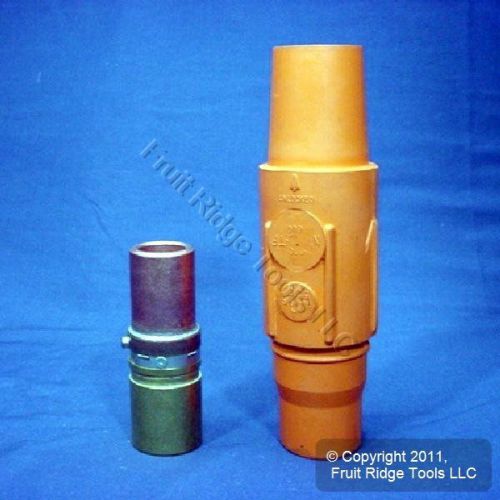 3 leviton orange 17 series female vulcanized cam-type plugs 690a 600v 17v25-o for sale