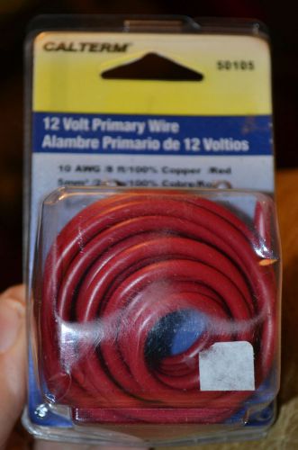 Calterm 12 volt primary wire, 10 awg, 8 ft., 100% copper, red - #50105 for sale