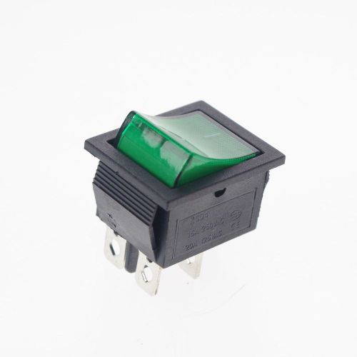 4 x Green Light Illuminated 4Pin DPST ON/OFF Rocker Switch AC 16A/250V 20A/125V