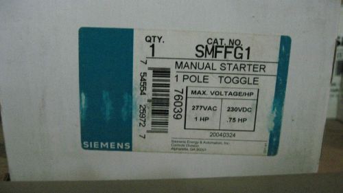 NIB SIEMENS MANUAL STARTER 1 POLE TOGGLE SWITCH #SMFFG1