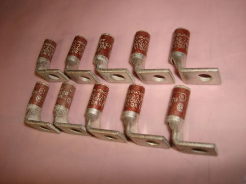 10pcs - Burndy YA2CL-90 - One Hole 90 Degree Angle 5/16&#034; Copper Conductor YA2CL9