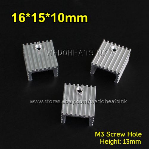 100pcs 16*15*10mm Extruded Aluminum Heatsink Radiator TO-220/TO220 MOSFET etc