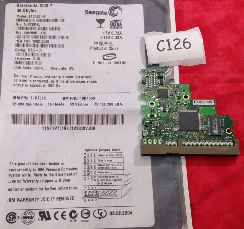 #C126 - ST340014A 9W2005-076 100275520 DZQ-06 3.10 05016 Hard Drive PCB