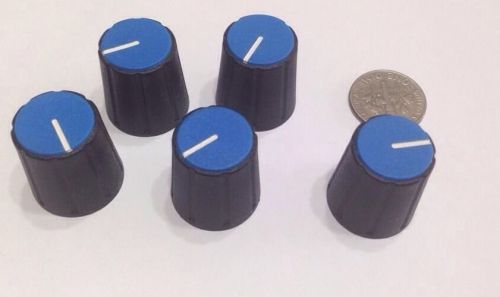 5 Pcs NOS High Quality Blue Instrument Push Knobs