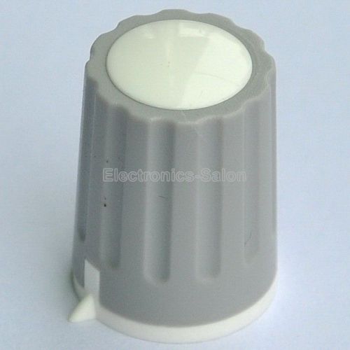 5x High Quality Knob, Gray-White, for 6mm 18 Teeth Shaft Pots.