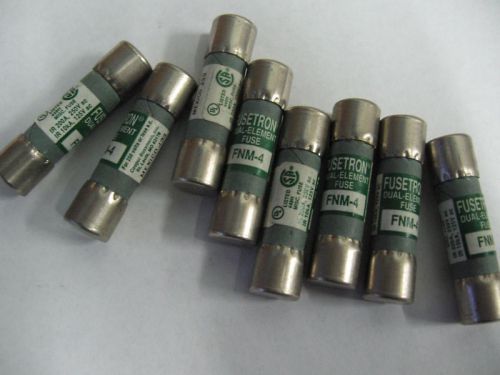 Cooper Bussmann Fusetron FNM-4 Fuses- lot of 8 -FNM4