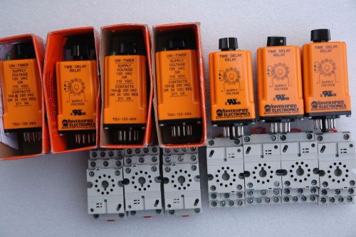 ATC Time Delay Relay TDT-120-AKA 120V ( Lot of 7 ) with base sockets