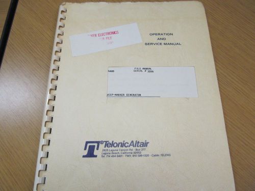 Telonic SD-4M0D Sweep-Marker Generator Instruction Manual w/ Schematics 46221