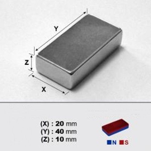 Neodymium magnets block 40x20x10 mm , n42 grade x  1 pieces for sale