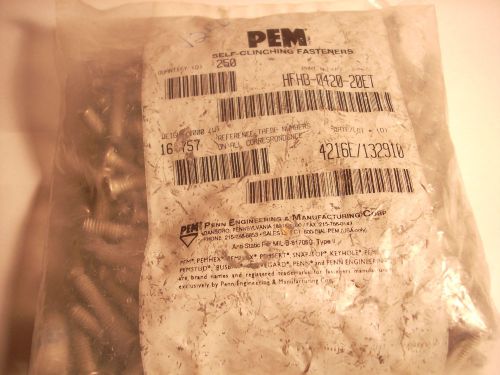 250 EA PENN ENGINEERING PEM FASTENERS ,SELF-LOCKING HFHB-0420-20ET