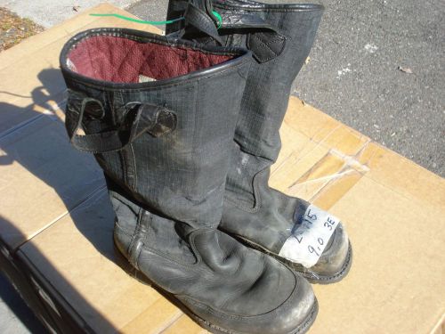 Warrington PRO CROSSTECH Leather Firefighter Bunker Boots 9.0  3E ....L115