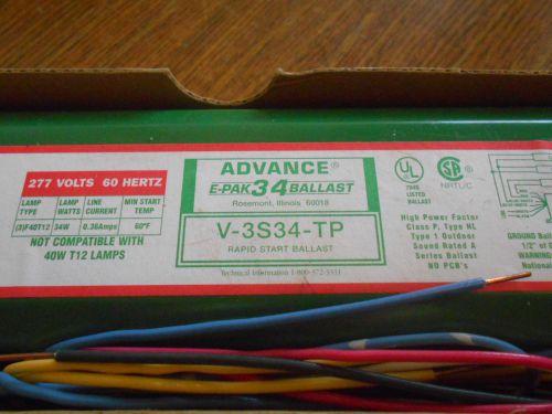 NEW ADVANCE BALLAST 277V 60HZ V-3S34-TP