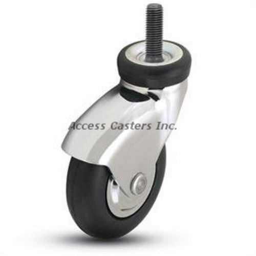 25MCNSTS 2 1/2&#034; Swivel Threaded Stem Caster, Neoprene Rubber Wheel, 165 lbs Cap