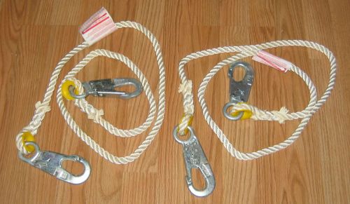 2 MILLER 201RLS-8/6FTWH Restraint Lanyard 6&#039; Nylon Rope 2 Locking Snaps 310 lbs.