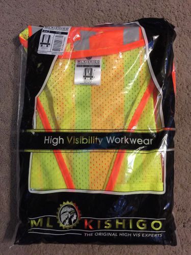 ML KISHIGO 1166/M-XL Hi Vis Vest, Class 2, M to XL, Lime &amp; Orange