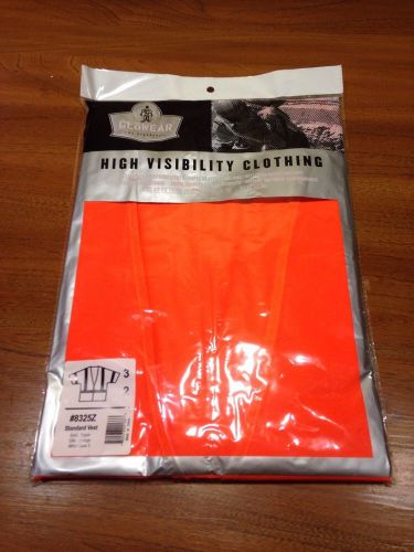 NEW! Ergodyne GLoWEAR 8325Z Class-3 Standard Safety Vest Orange SZ  SM/MED Ansi