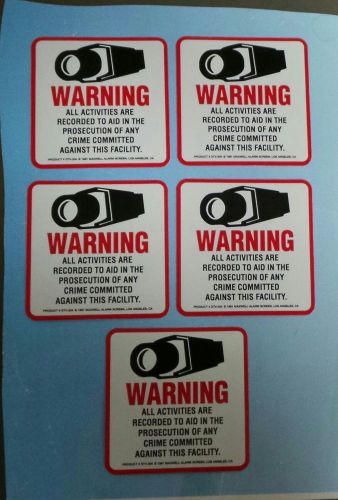 5 SECURITY CAMERA CCTV VIDEO SURVEILLANCE CCTV WINDOW &amp; DOOR DECALS