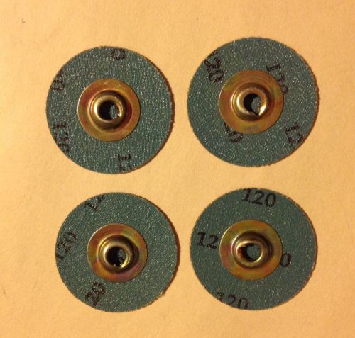 1-1/2&#034; 120 Grit Brown Aluminum Oxide 2-Ply Quick Change SOCATT Button Style Disc