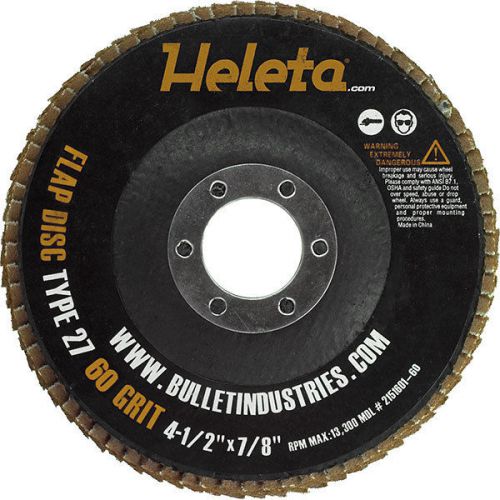 10pk Flap Discs 4.5&#034; x 7/8&#034; -60 Grit (A/O-Type27)