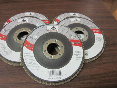 100 ~ ALUMINUM OXIDE 40-GRIT 4-1/2&#034; SANDING GRINDING WHEEL FLAP DISC 7/8&#034; ARBOR