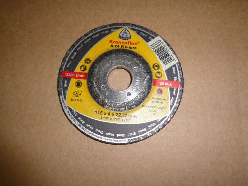 10 Klingspor Kronenflex Grinding Wheels 4 1/2&#034;  x 3/16 x 7/8 A 24 R Supra 13746