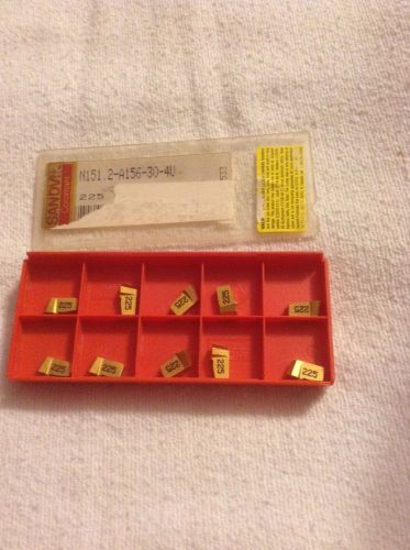 10 Piece Lot of Sandvik N151.2-A156-30-4U Inserts