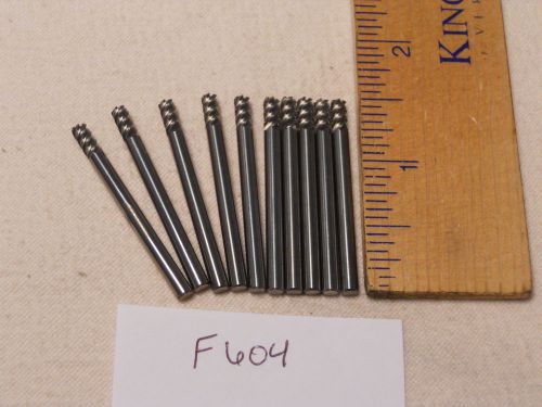 10 NEW 1/8&#034; SHANK CARBIDE END MILLS. 5 FLUTE. USA MADE.   {F604}