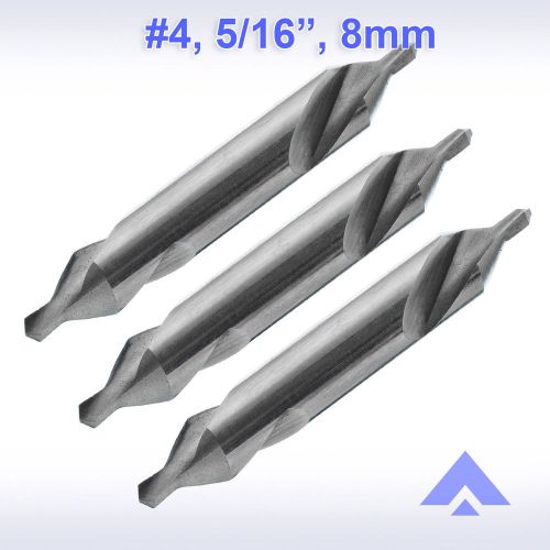 Altai Center Drill #4 5/16 HSS 3 bits 60 degree countersink combined lathe mill