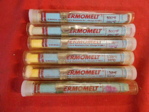 6 lot Vintage Markal co thermomelt indicator sticks 138, 175, 500 degrees