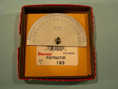 Starrett No.193 Protractor Satin Chrome Finish 0-180 Degrees in both Directions