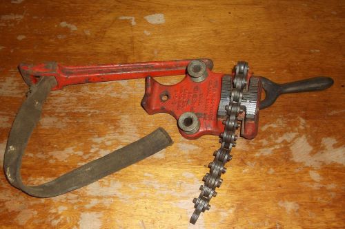 Ridgid chain pipe vise no. b-c-2 &amp; ridgid no. 2 strap wrench for sale