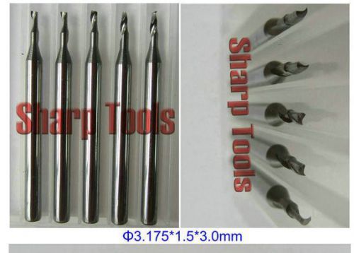 5pcs single Flute Carbide Spiral Cutter Aluminum CNC Router Bits 1.5mm 3mm