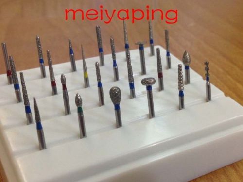 24 dental diamond burs flat-end tapered medium fg 1.6mm high speed handpiece for sale