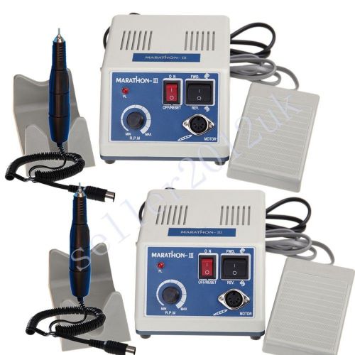 2 Sets Dental Marathon Lab Electric Polishing Micro Motor + 35K RPM Handpiece