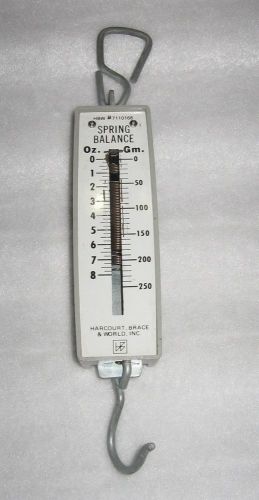 HARCOURT, BRACE, &amp; WORLD HANGING SPRING SCALE - METAL - 8 OZ # 7110166