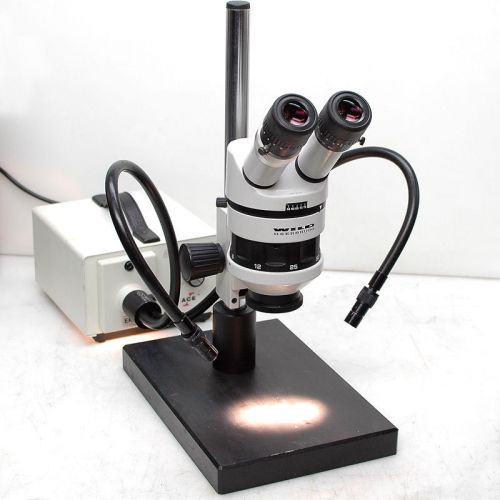 Wild m5a stereo microscope with optics, stand/focus mount/dual cold fiber light for sale
