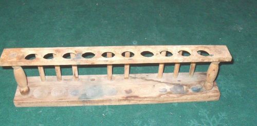 Vintage Wooden Test Tube Holder for 10 tubes