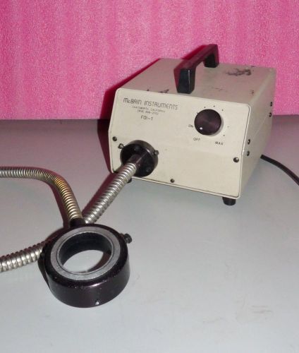 MCBAIN INSTRUMENTS FOI-1 MICROSCOPY LIGHT SOURCE FIBER OPTIC WITH LIGHT RING