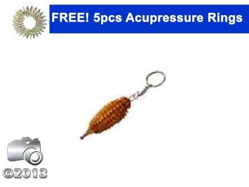 Acupressure palm hand roller massager wooden karela key chain + 5 sujok rings for sale