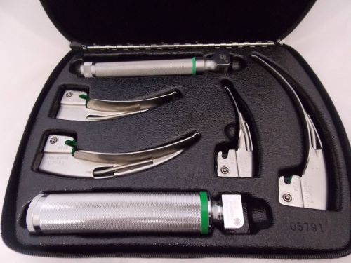 WELCH ALLYN ENGLISH MACINTOSH FO LARYNGOSCOPE SET W/ # 1, 2, 3 &amp; 4 E-MAC BLADES