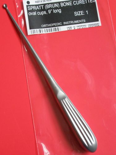 Orthopedic SPRATT BRUN BONE CURETTES 9&#034; Size 1 Surgical Veterinary Instruments