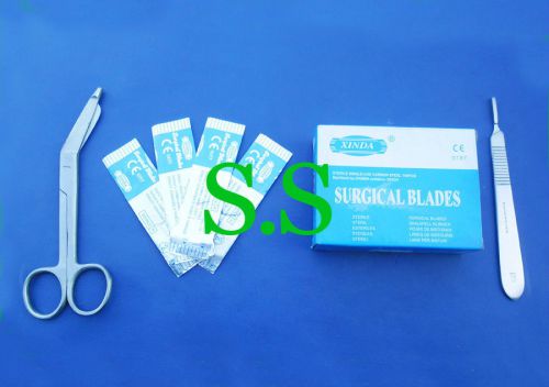 1 SCALPEL HANDLE #3 + 1 BANDAGE 5.5&#034; + 100 BLADES #10