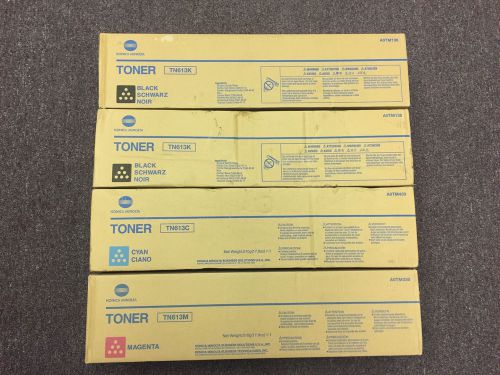 Lot Of 4 Konica Toner TN613K TN613M TN613C  Bizhub C552 C652 Toners