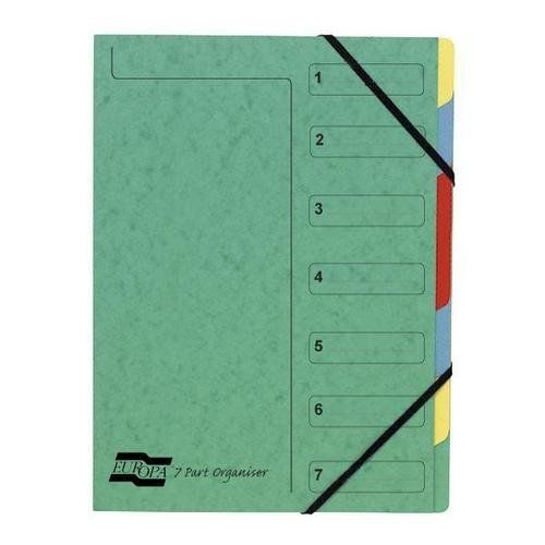 Europa A4 7-Part Organiser - Green