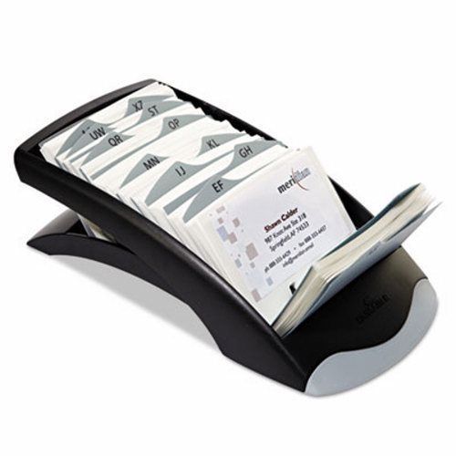 Durable Desk Business Card File Holds 200 Cards, Graphite/Black (DBL241301)