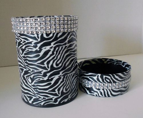 ZEBRA Print Duct Tape &amp; Bling Desk Set **LAST ONE**