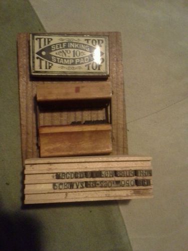 Antique Vintage Self Inking Stamp Pad Printing Letters Numbers