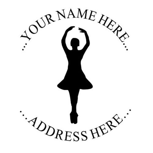 NEW Custom Round Return Address Self Inking Rubber Stamp Dancing Star Girl Desgn