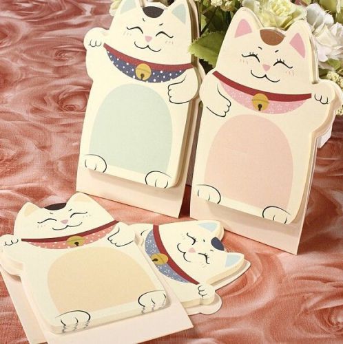 FD789 Fortunate Lucky Cat Beckoning Maneki Neko Memo Bookmark Sticky Notes 1PC